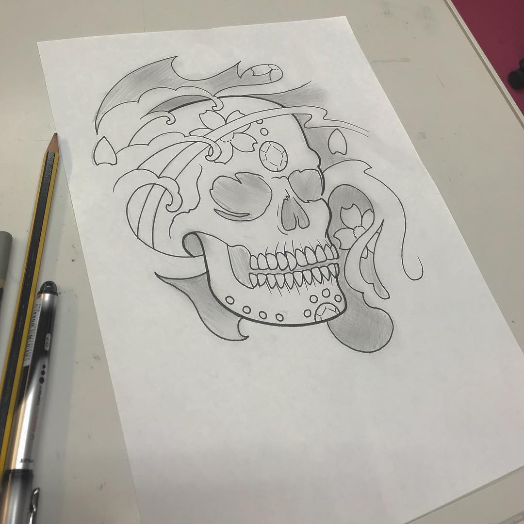 骷髅纹身手稿